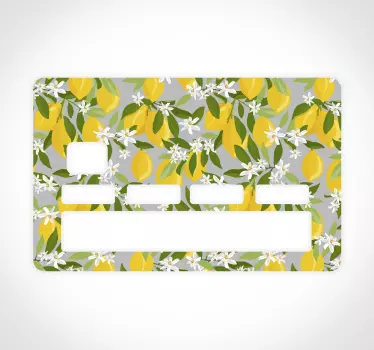 Lemon tree pattern bank card sticker - TenStickers