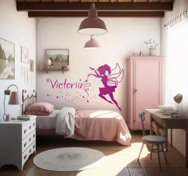 Customised name fairy wall sticker - TenStickers