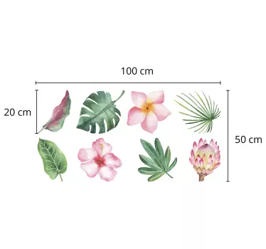 Tropical plants wall sticker for living room - TenStickers