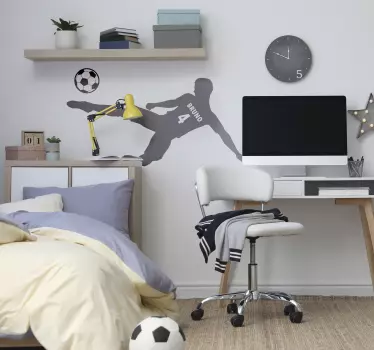 Football Player with Name and Numbe football wall sticker - TenStickers