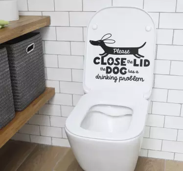 Close the lid dog pet sticker - TenStickers