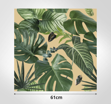 tropical plants pattern kitchen plant wall sticker - TenStickers