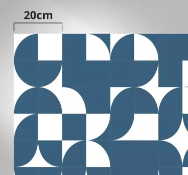 Blue circle geometric art pattern furniture sticker - TenStickers