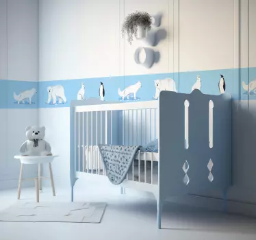 Arctic animal design wall border children's room sticker - TenStickers