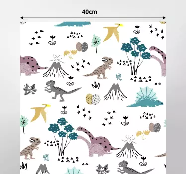 Childish dinosaur pattern furniture decal - TenStickers