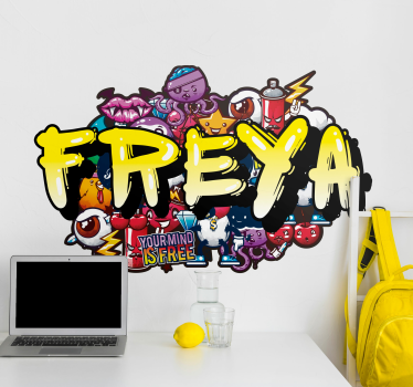 Graffiti colourful name urban wall sticker - TenStickers