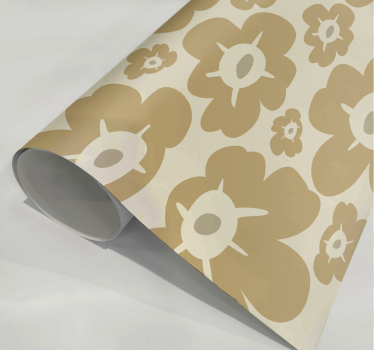 Beige poppies flower furniture sticker - TenStickers