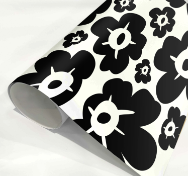 Black poppy flower furniture sticker - TenStickers