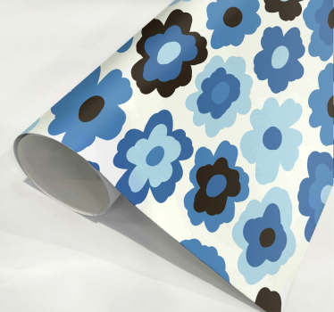 Blue poppy flower furniture sticker - TenStickers