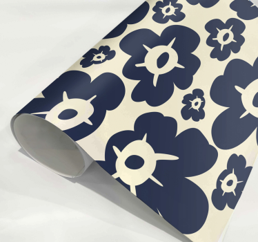 Dark blue poppy flower furniture sticker - TenStickers
