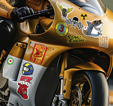 Bomb design pack motorbike sticker - TenStickers
