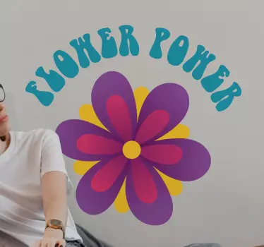 70s Flower Power popular saying decal - TenStickers