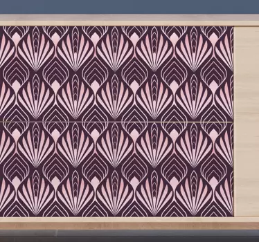 Abstract palm shapes of rose flower wall sticker - TenStickers