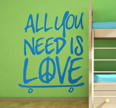 All you need is love wall sticker for bedroom - TenStickers
