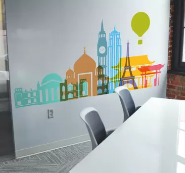 Vinyl profile famous places wall decor - TenStickers