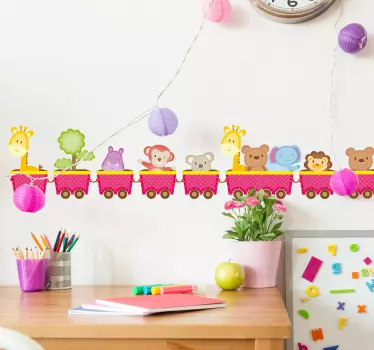 Animal Train Children's Wall Sticker - TenStickers