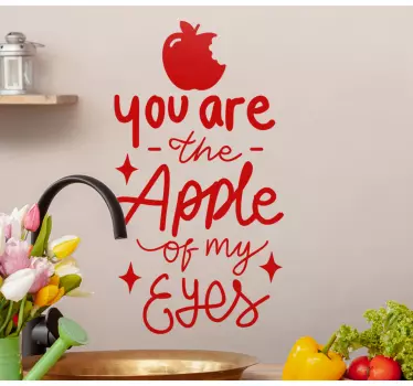 Apple themed quote wall sticker - TenStickers