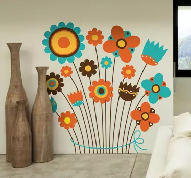 Autumn Floral Cosage Decal - TenStickers