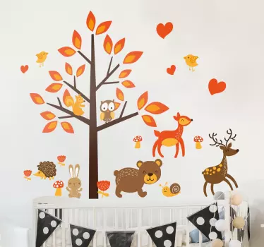 Autumn forest tree wall sticker - TenStickers