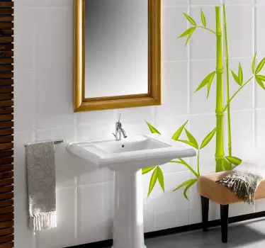 Bamboo Tree Bathroom Sticker - TenStickers