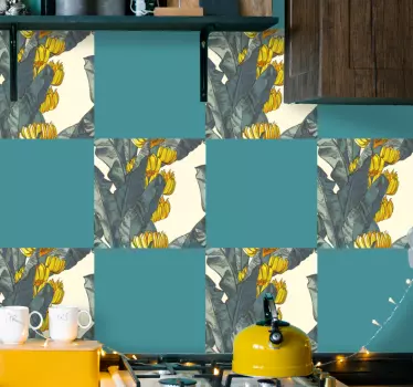 Banana leaf pattern plant sticker - TenStickers