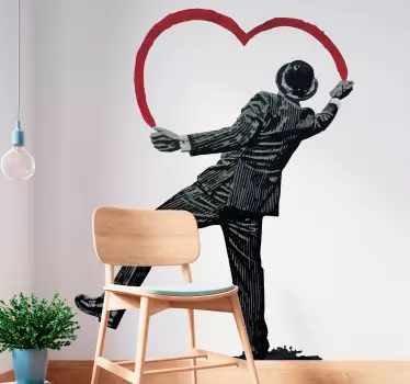 Banksy graffiti living room wall sticker - TenStickers