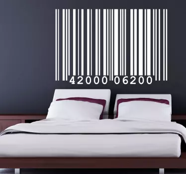 Barcode stripes headboard wall sticker for bedroom - TenStickers