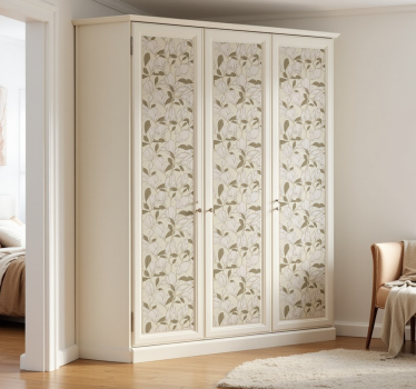 Beige magnolia flowers furniture sticker - TenStickers
