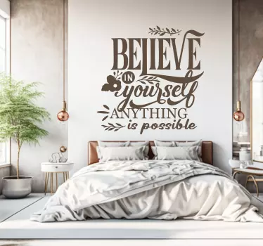 Believe in yourself quote wall sticker - TenStickers