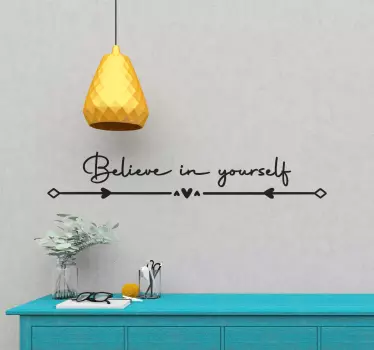 Believe in yourself quote window decal - TenStickers