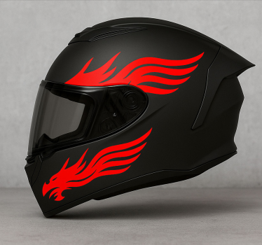 Motorbike sticker fiery dragon wings - TenStickers