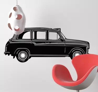 Black London Cab Sticker - TenStickers