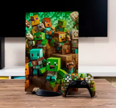 block characters video game sticker - TenStickers