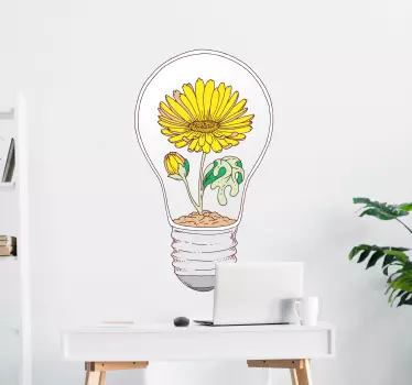 Blooming light bulb wall sticker - TenStickers