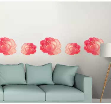 Blooming rose border flower wall sticker - TenStickers