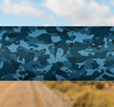 Blue military pattern bike sticker - TenStickers