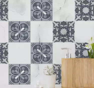 Blue original bathroom tile sticker - TenStickers