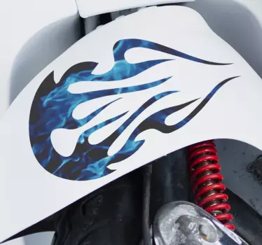Blue tribal flame Motorcycle stickers - TenStickers