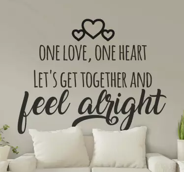 Bob Marley Love bridal stickers - TenStickers