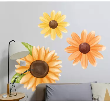 Bright floral arrangement flower wall sticker - TenStickers