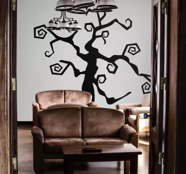 Burtonian halloween tree wall sticker - TenStickers