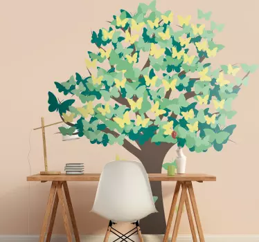 Tree and butterfly wall sticker - TenStickers