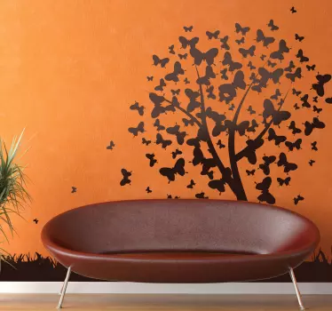 Tree butterfly wall sticker - TenStickers