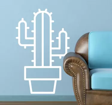 Cactus Drawing Sticker - TenStickers