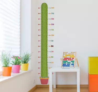 Cactus Plant Height Chart Wall Sticker - TenStickers