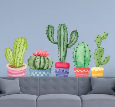 Cactus plant assortment wall sticker - TenStickers