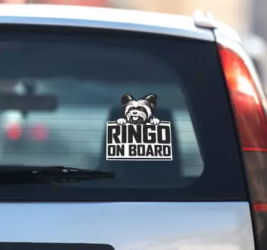Car sticker playful dog sign - TenStickers