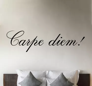Carpe diem delicate lettering quote living room wall sticker - TenStickers