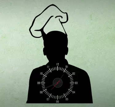 Chef kitchen stick on wall clock - TenStickers