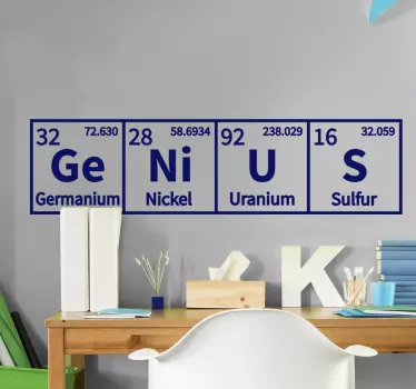 Chemical Genius science wall text sticker - TenStickers